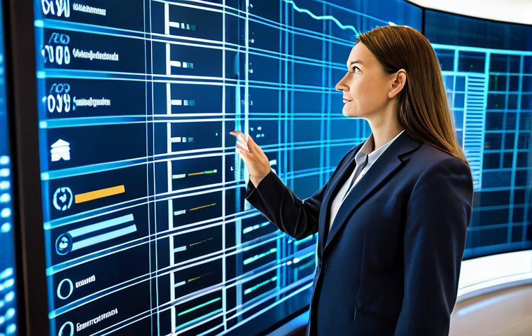 A professional policy analyst, mid-career, wearing a modest business suit, stands in a modern, brightly lit data analytics center. They are interacting with a large, transparent holographic display showing complex, visually appealing data visualizations related to urban planning and public services. The analyst has a focused, intelligent expression, embodying deep insight into data. The environment is clean and organized, with other high-tech equipment subtly in the background. The scene emphasizes innovation in governance, safe for work, appropriate content, fully clothed, professional dress, perfect anatomy, correct proportions, natural pose, well-formed hands, proper finger count, natural body proportions, high-quality photograph, realistic lighting, sharp focus.