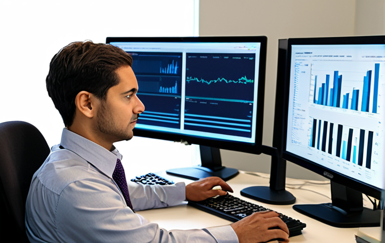 Policy Analyst at Work**

A professional policy analyst in a modern office setting, fully clothed in business casual attire, working at a computer with multiple monitors displaying data and graphs. Bookshelves filled with reports and research documents are visible in the background. The atmosphere is focused and diligent. Perfect anatomy, correct proportions, well-formed hands, proper finger count, natural body proportions. Safe for work, appropriate content, professional, fully clothed, modest.

**
