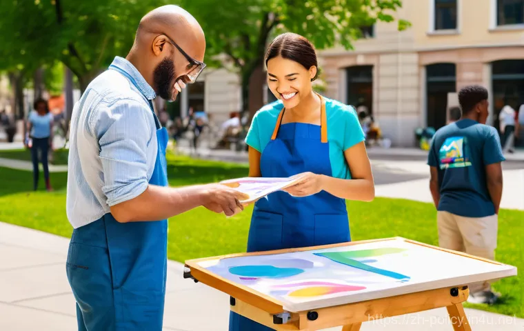 정책분석사와 다양한 분야와의 협업 사례 - **Prompt 1: Community Engagement Policy Analyst**
    "A vibrant, wide shot of a diverse group of pe...