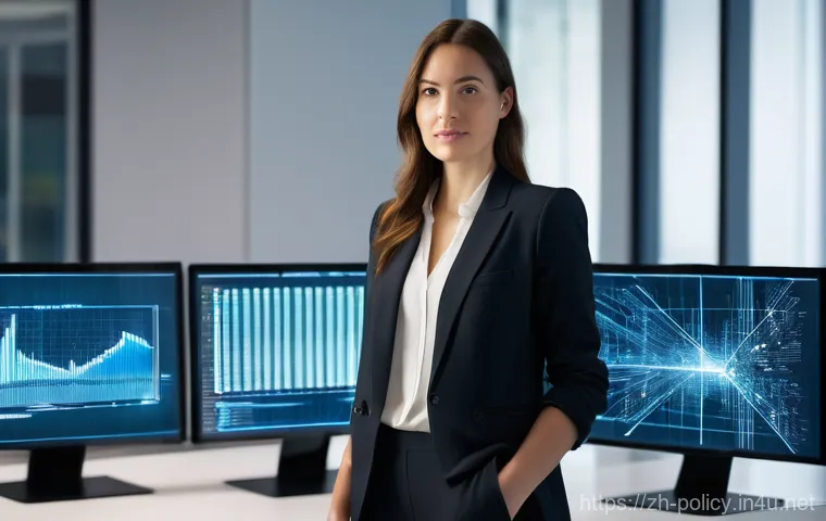 정책분석사 관련 직무 인터뷰 - **Prompt:** A highly intelligent and focused female policy analyst, in her late 20s to early 30s, st...