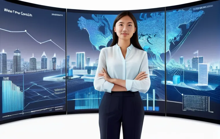 정책분석사와 최신 기술 활용 방안 - **Prompt:** A highly focused female policy analyst, in her late 20s to early 30s, wearing smart busi...