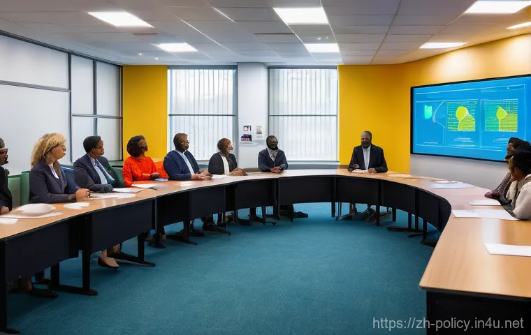 정책분석사와 최신 기술 활용 방안 - **Prompt:** A male policy analyst, mid-30s, dressed in a sharp blazer over a collared shirt, is seat... 정책분석사와 최신 기술 활용 방안 - **Prompt:** A male policy analyst, mid-30s, dressed in a sharp blazer over a collared shirt, is seat...