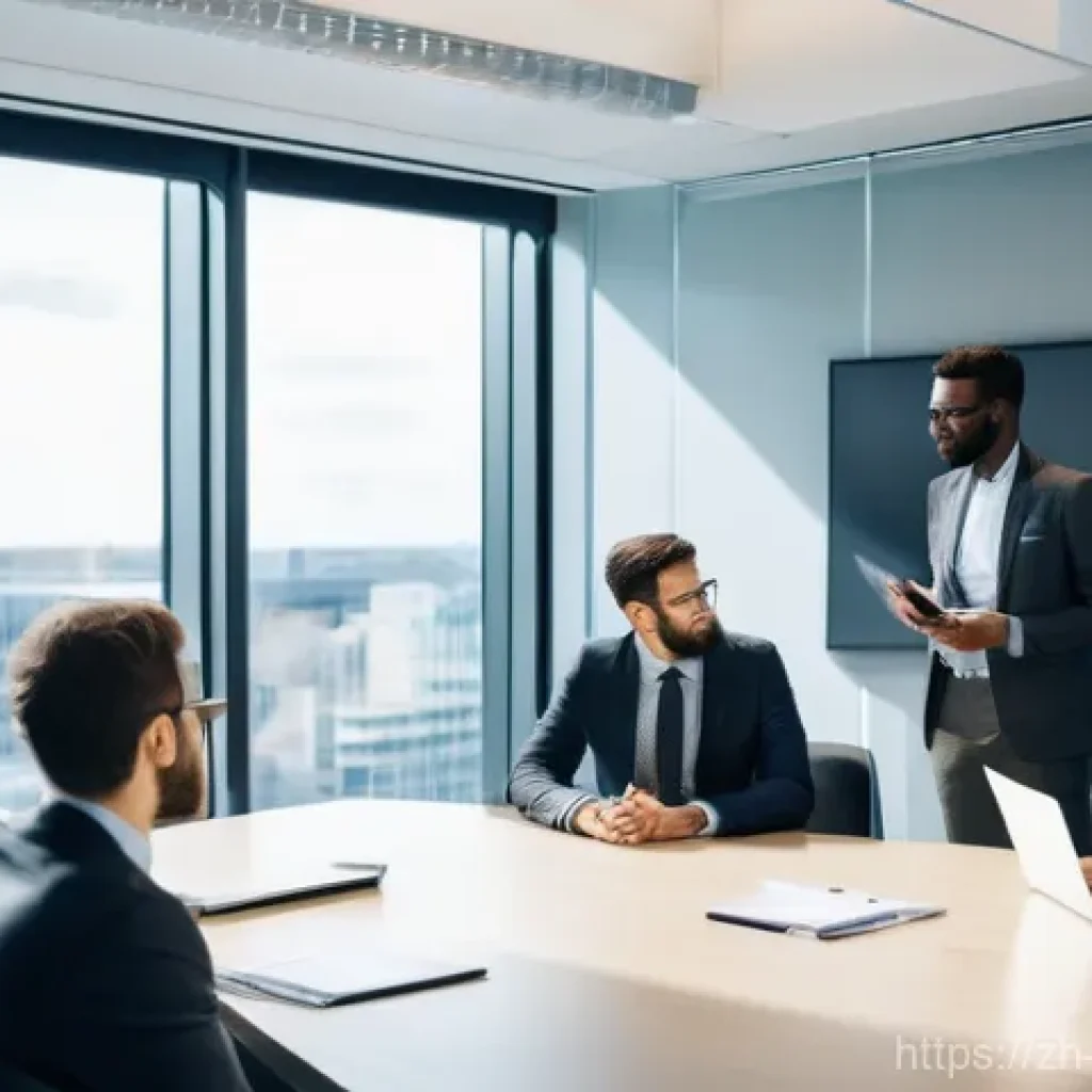 정책분석사와 효과적인 회의 운영법 - **Prompt:** A group of five diverse policy analysts, three men and two women of various ethnicities,...