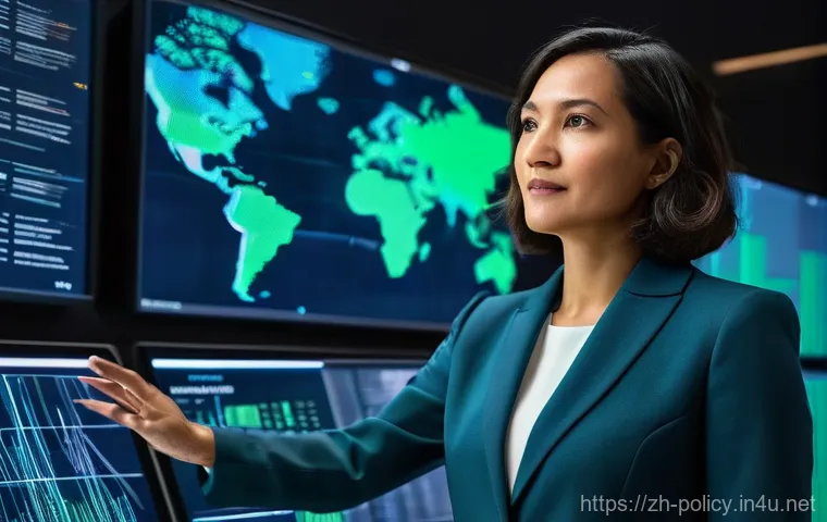 정책분석사와 공공정책 수립 사례 연구 - Image Prompt 1: The Visionary Policy Analyst - A Digital Navigator**