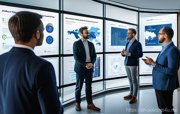 정책분석사와 공공정책 사례 연구 - **Prompt:** "A panoramic view of a futuristic, data-rich metropolis at dusk. The city is alive with ...