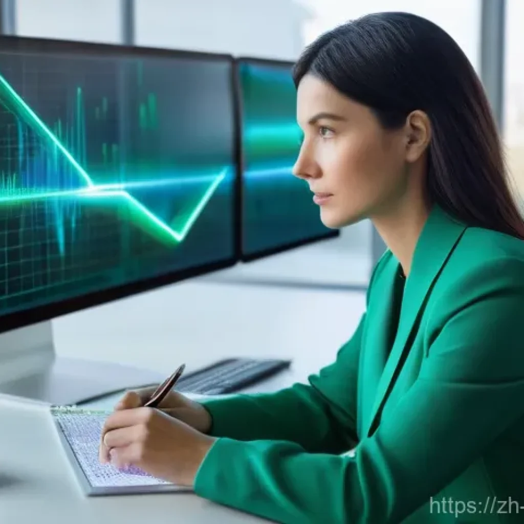 정책분석사와 변화 관리의 도전 과제 - **Prompt:** A highly focused policy analyst, female, in her late 30s, wearing a smart, tailored blaz...