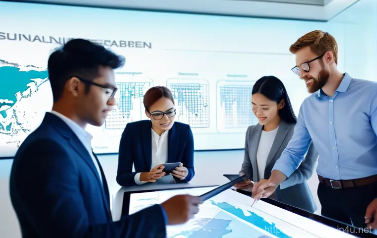 정책분석사와 변화 관리의 도전 과제 - **Prompt:** A diverse group of six professionals – three men and three women of varying ethnicities ...