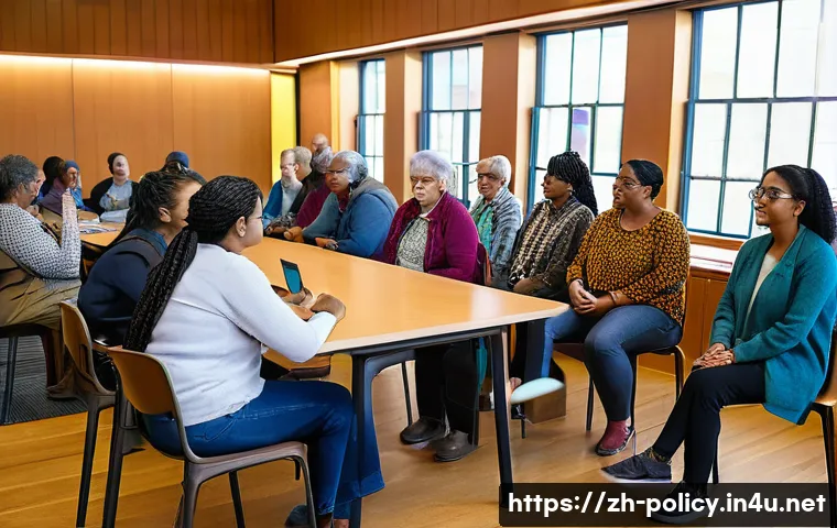 정책분석사와 국민 참여 정책 연구 - **Prompt: "A diverse group of policy analysts, both male and female, in a modern, brightly lit colla...