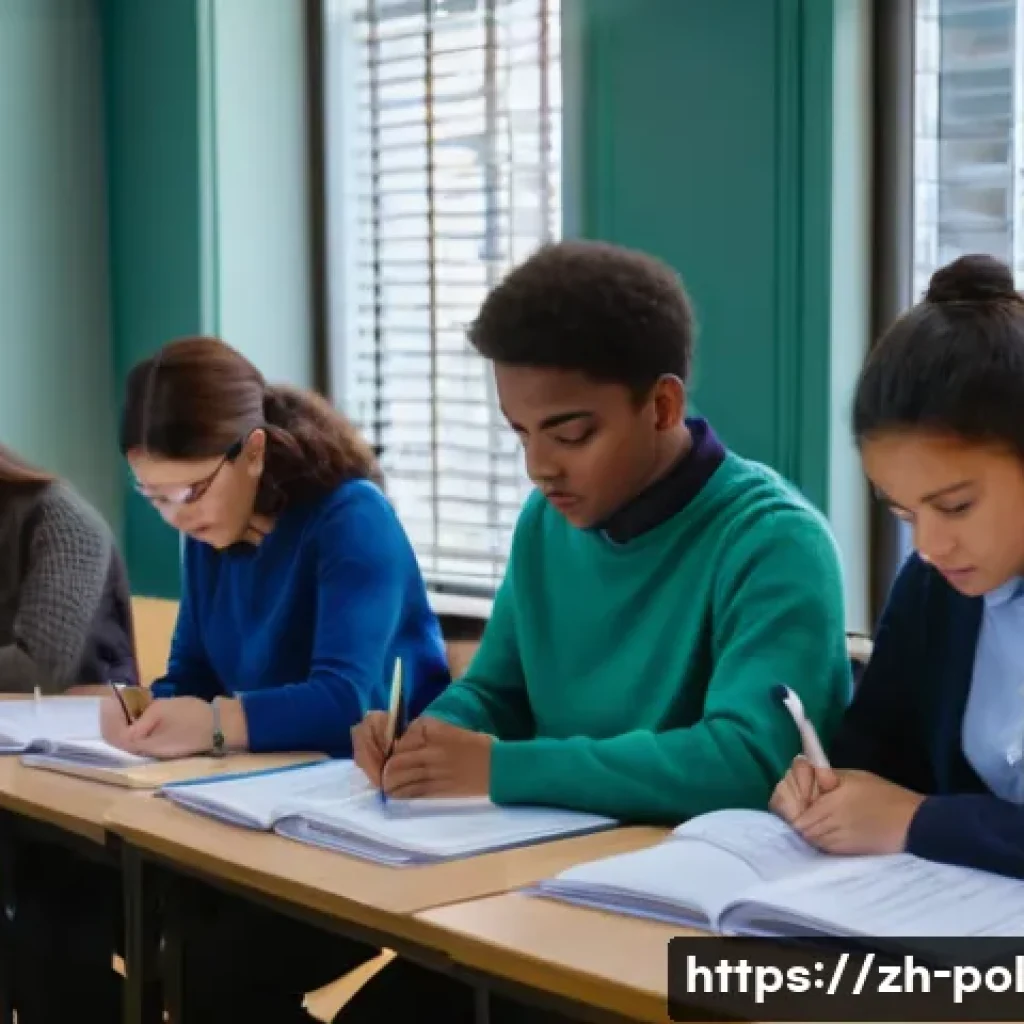 정책분석사 시험 대비 모의고사 활용법 - **Prompt:** A diverse group of policy analyst exam candidates, all dressed in modest, comfortable cl...